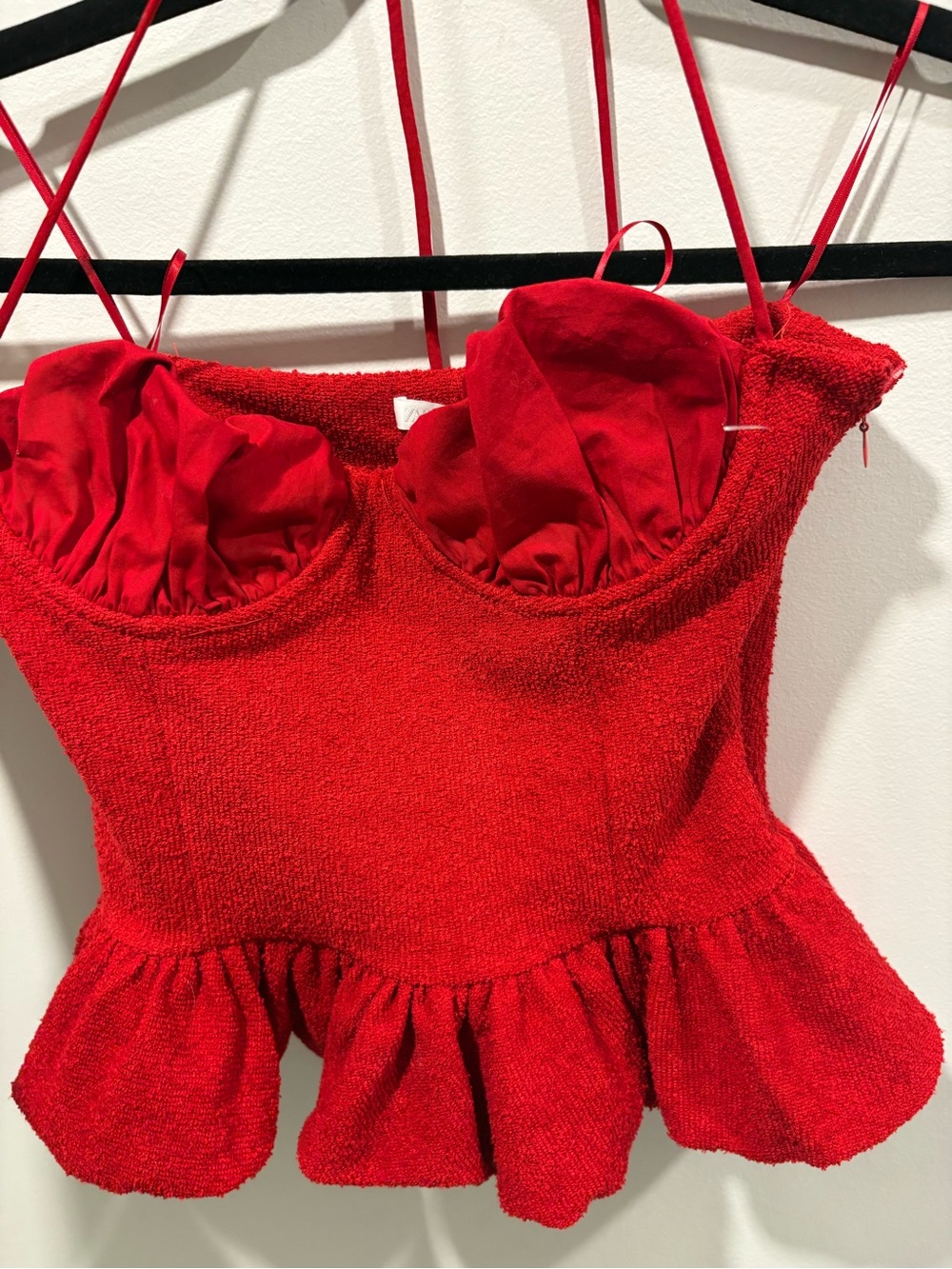Red Ruffle Hem Top - Picture 2 of 2